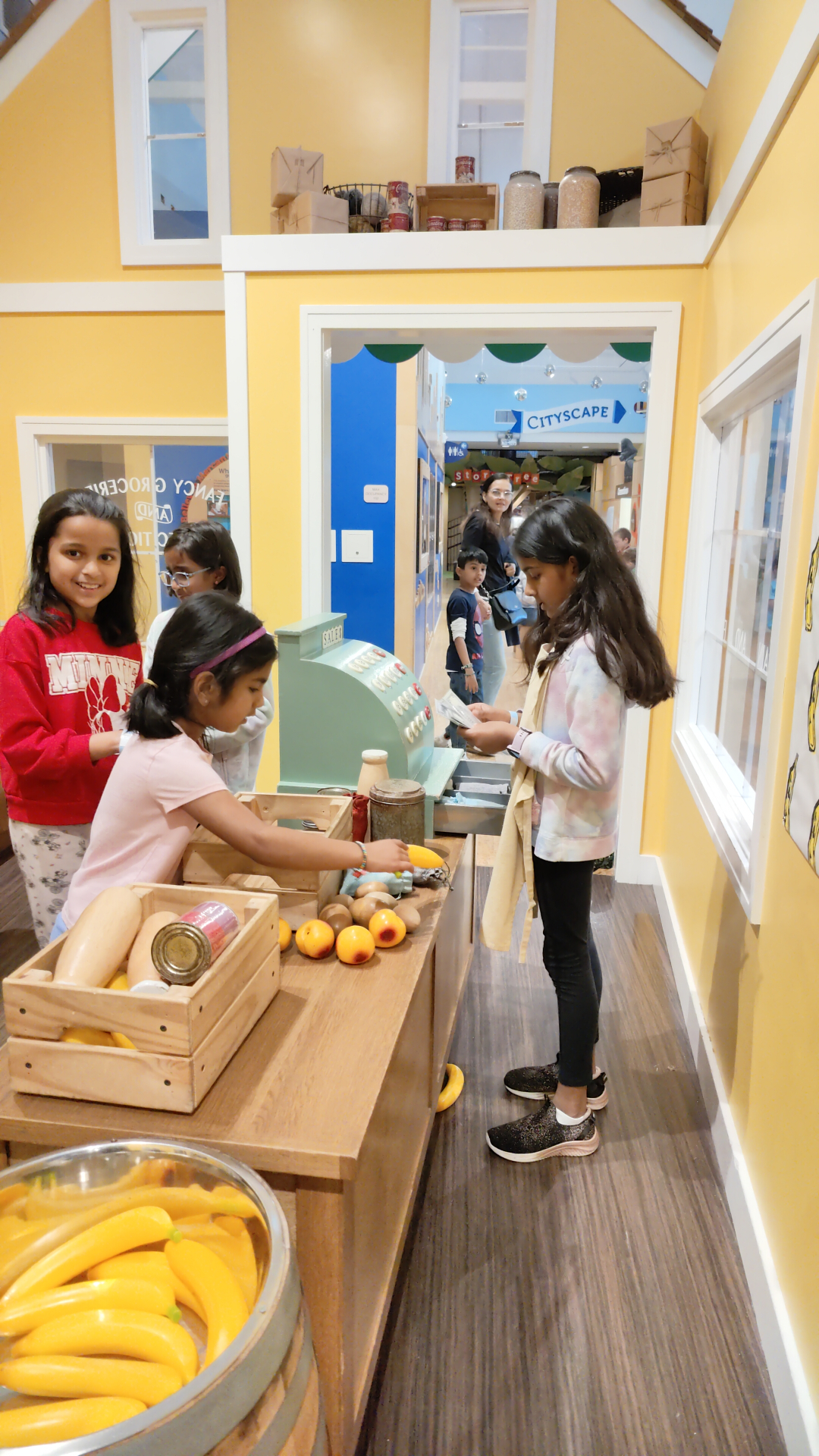 Campers exploring a children's museum